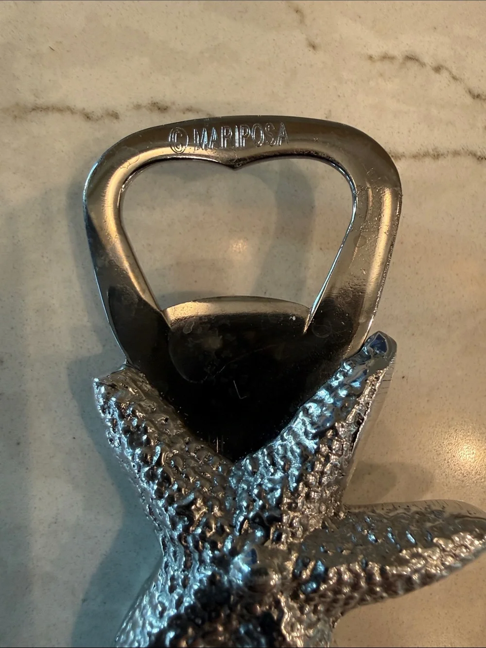 Starfish Bottle Opener Mariposa in Shiny Silver